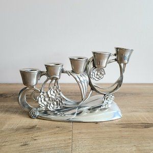 Vintage 1992 Seagull Canada Pewter Etain Zina  candleholder/candlesticks.